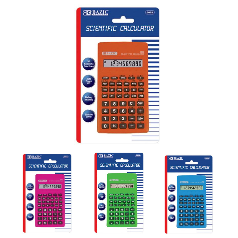 BAZIC 56 Function Scientific Calculator w/ Slide-On Case