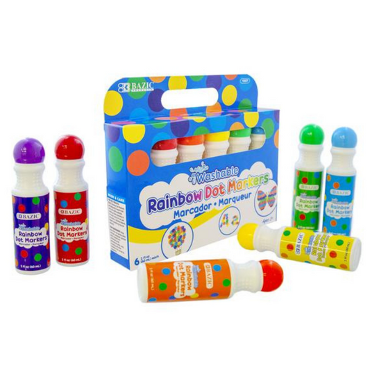 BAZIC Washable Dot Markers (6/Pack)