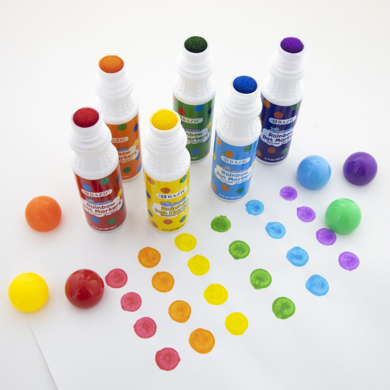 BAZIC Washable Dot Markers (6/Pack)