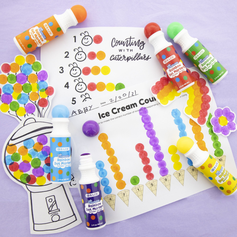 BAZIC Washable Dot Markers (6/Pack)