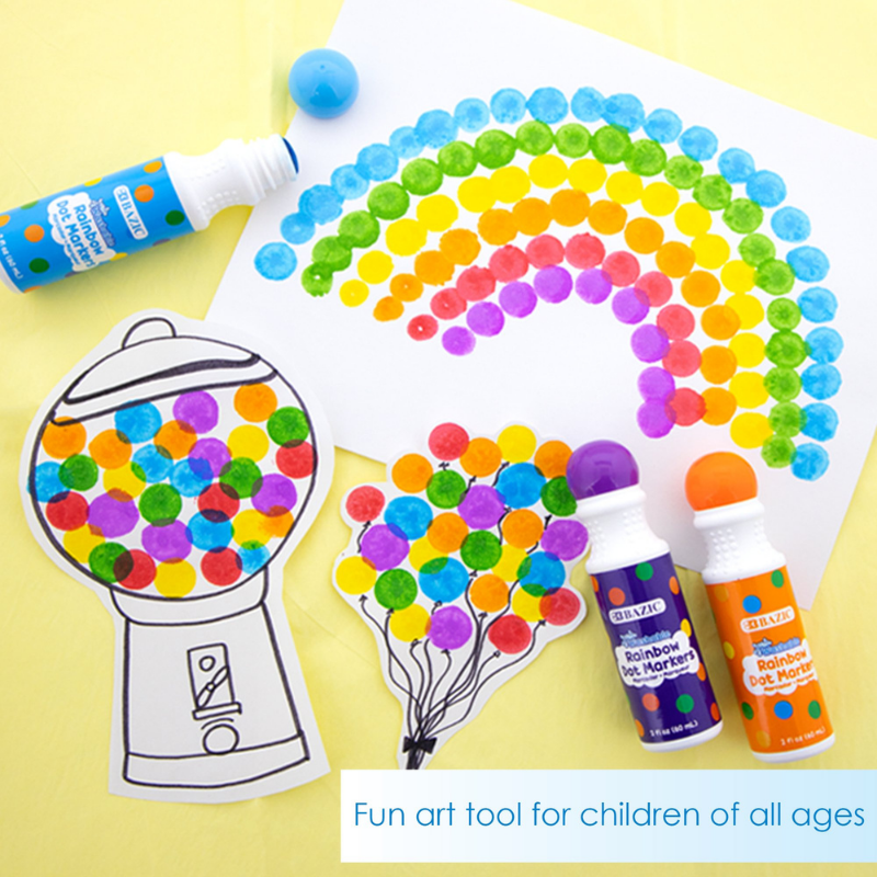 BAZIC Washable Dot Markers (6/Pack)