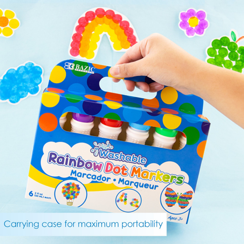 BAZIC Washable Dot Markers (6/Pack)