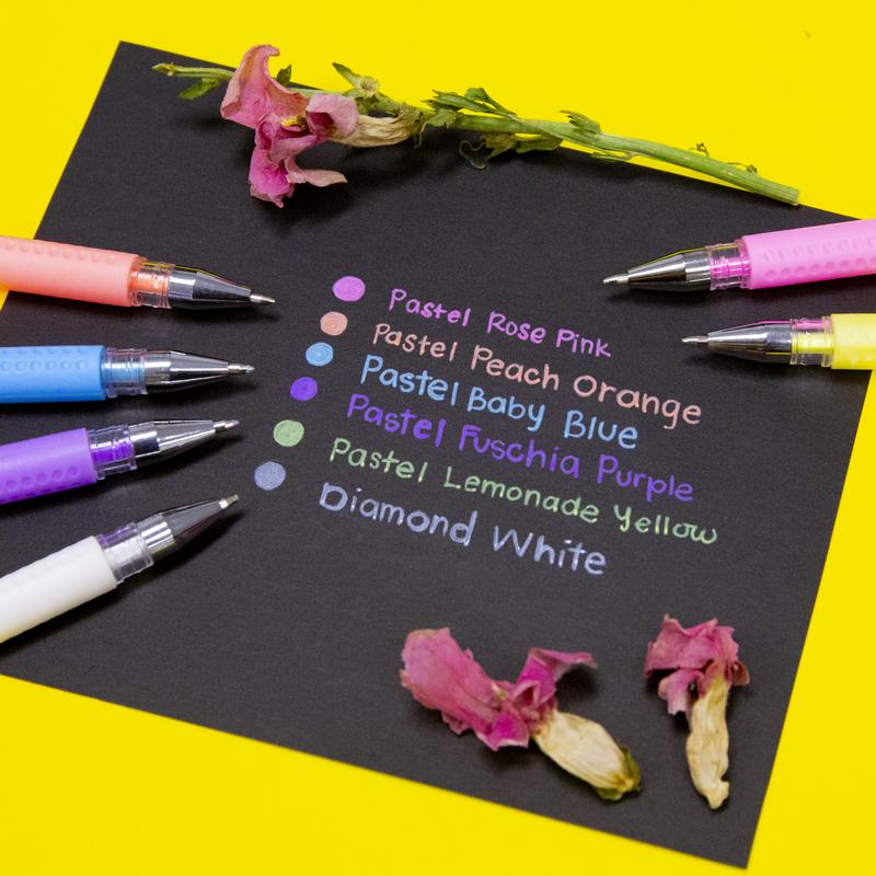 BAZIC 6 Glitter Color Essence Gel Pen w/ Cushion Grip