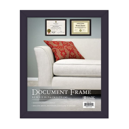 BAZIC 8.5" X 11" Multipurpose Document Frame w/ Glass Cover