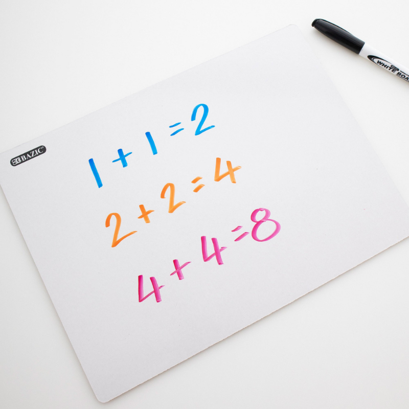 BAZIC 9" X 12" Double Sided Dry Erase Learning Board w/ Marker