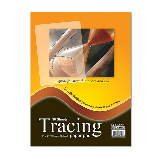 BAZIC 9" X 12" Tracing Paper Pad (30 Sheets)