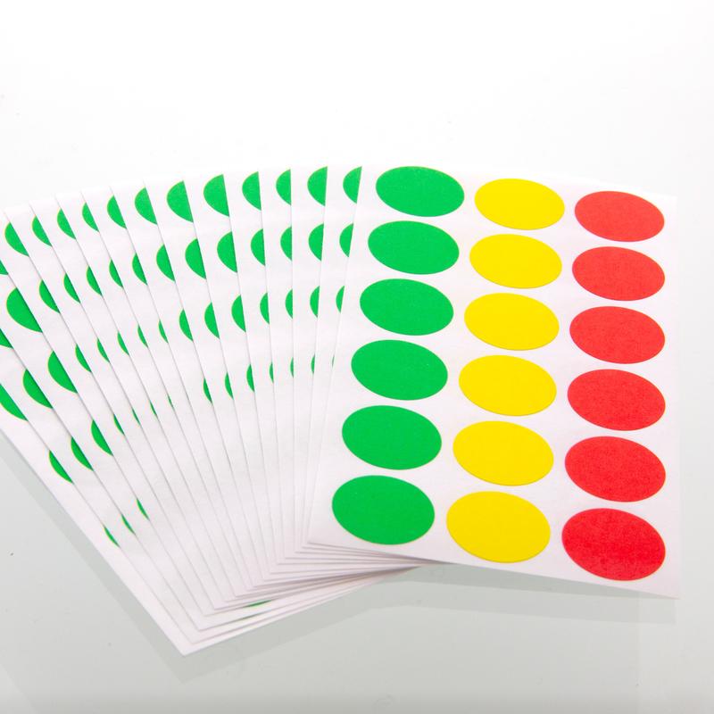 BAZIC Assorted Color 3/4" Round Label (306/Pack)