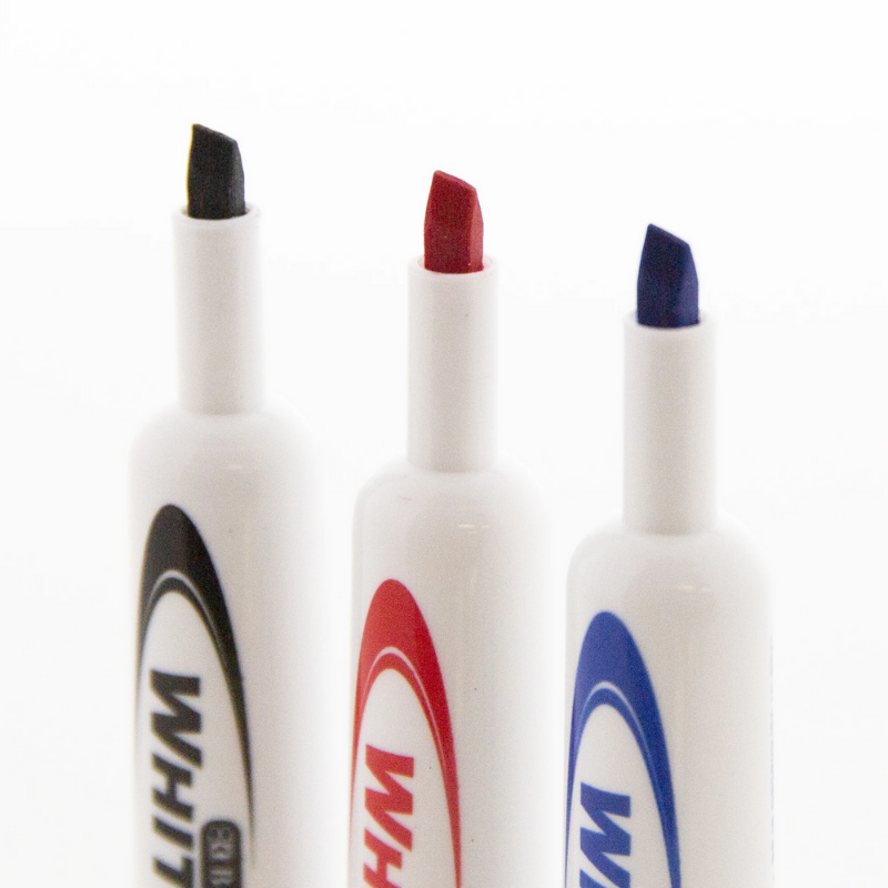 BAZIC Assorted Colour Chisel Tip Dry-Erase Markers (12/Pack)