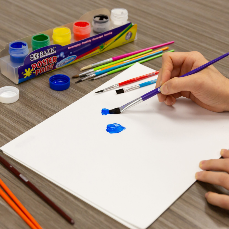 BAZIC Assorted Size Kid's Paint Brush Set (5/Pack)