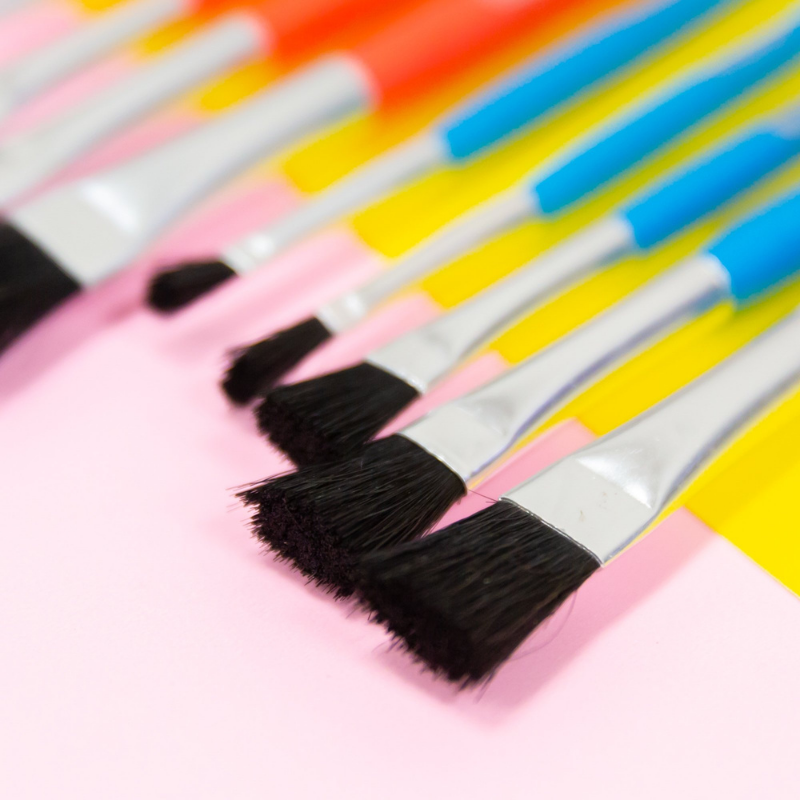 BAZIC Assorted Size Kid's Paint Brush Set (5/Pack)