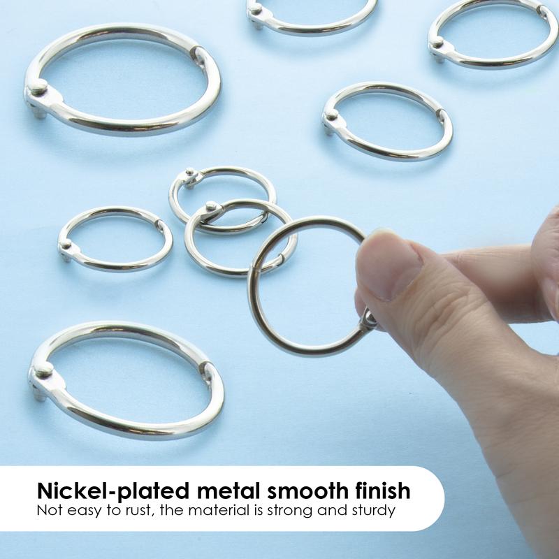 BAZIC Assorted Size Metal Book Rings (10/Pack)