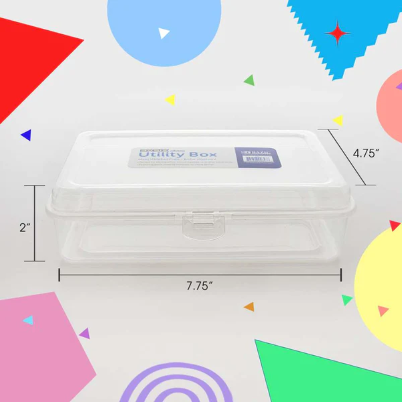 BAZIC Basix Clear Plastic Multipurpose Utility Box / Pencil Case