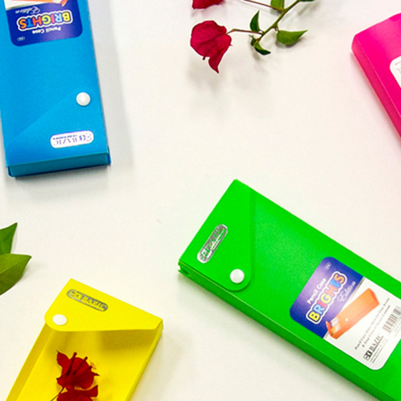 BAZIC Bright Color Slider Pencil Case Display