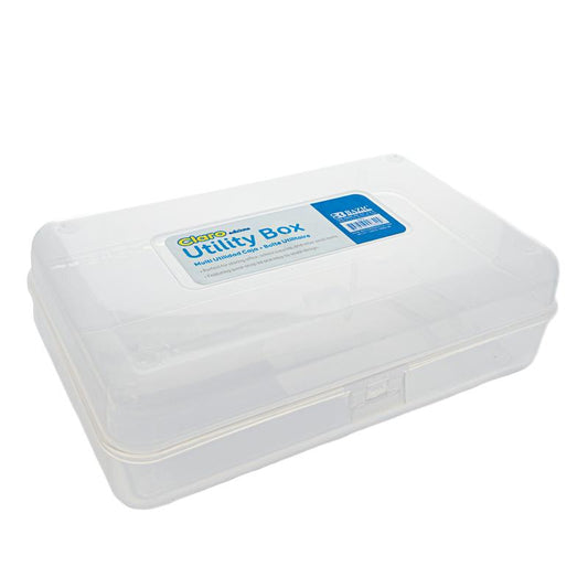 BAZIC Clear Plastic Multipurpose Utility Box / Pencil Case