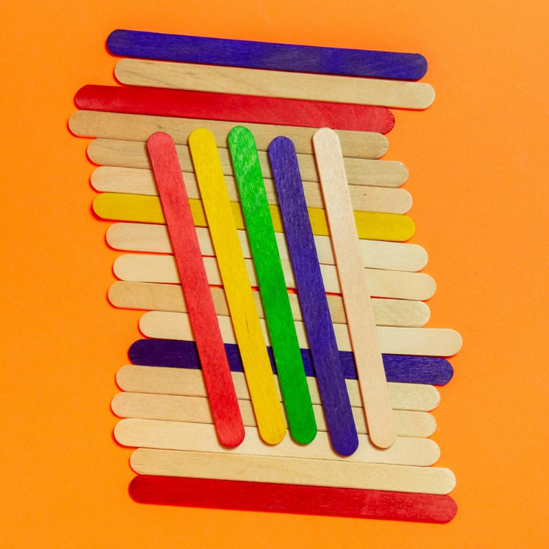 BAZIC Coloured Craft Stick (100/Pack)