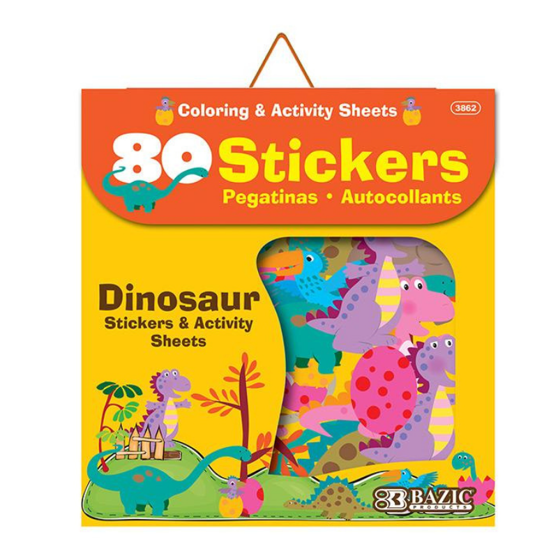 BAZIC Dinosaur Series Assorted Sticker (80/Bag)