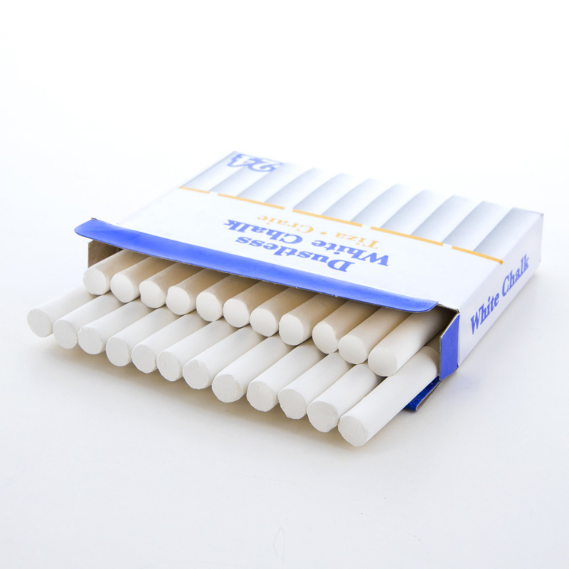BAZIC Dustless White Chalk (24/Pack)