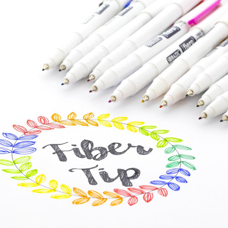 BAZIC Fiero Fancy Color Fiber Tip Fineliner Pen (4/Pack)