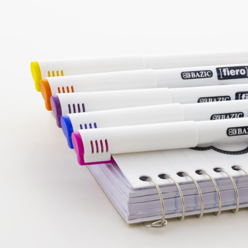 BAZIC Fiero Fancy Color Fiber Tip Fineliner Pen (4/Pack)
