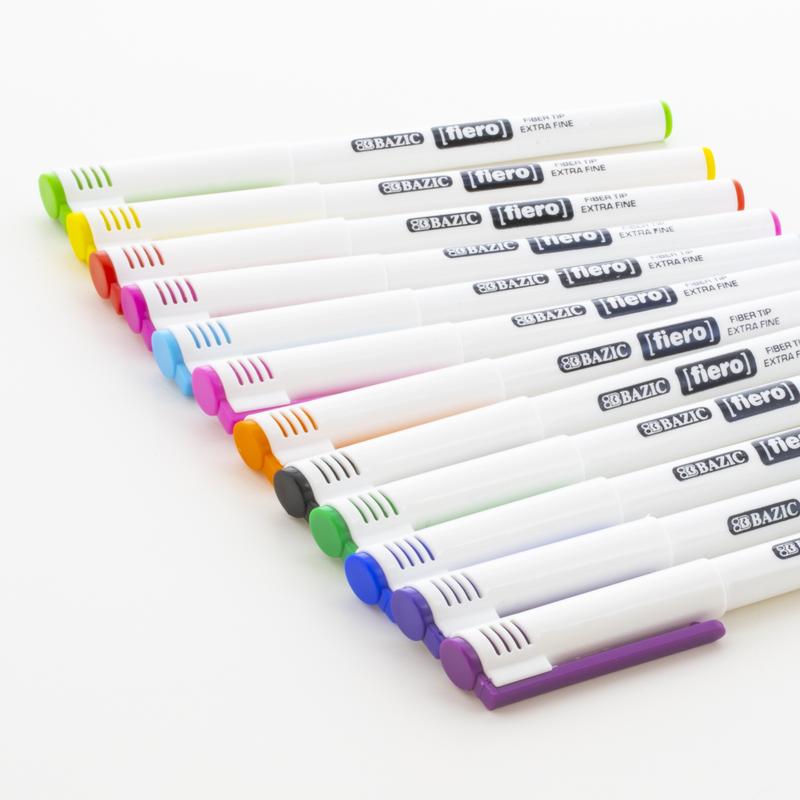 BAZIC Fiero Fancy Color Fiber Tip Fineliner Pen (4/Pack)