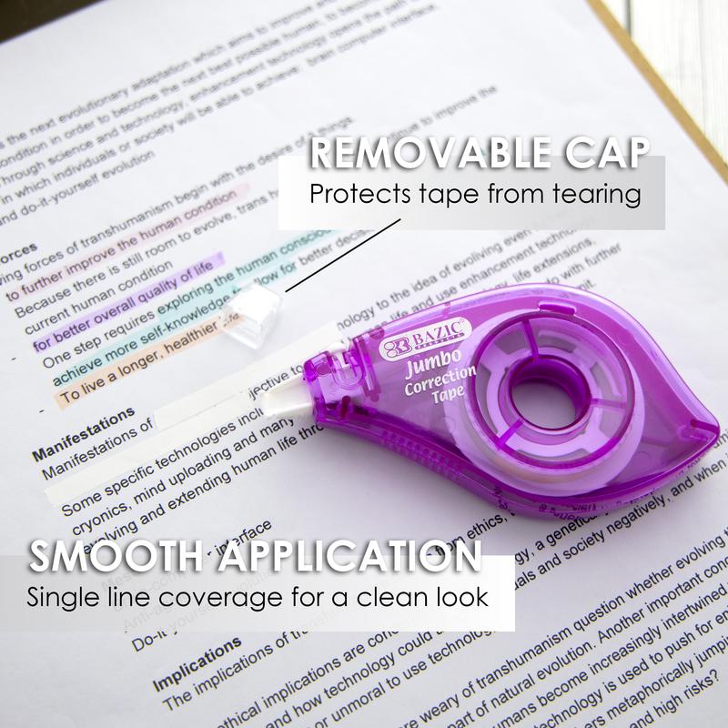 BAZIC 5mm x 394" Jumbo Correction Tape w/ Two Way Applicator
