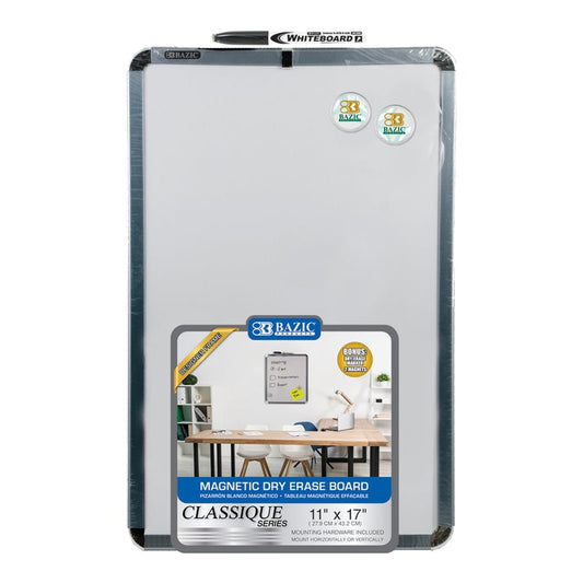 BAZIC 11" X 17" Magnetic Dry Erase Board w/ Marker & Magnets
