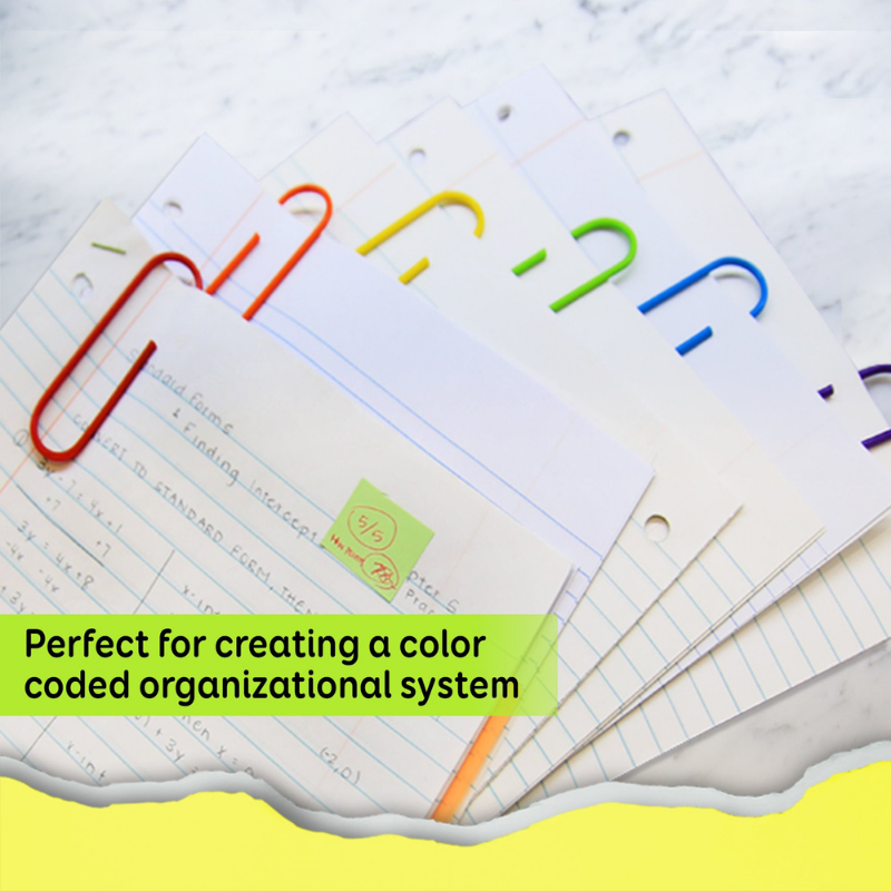 BAZIC Mega (100mm) Color Paper Clips (10/Pack)