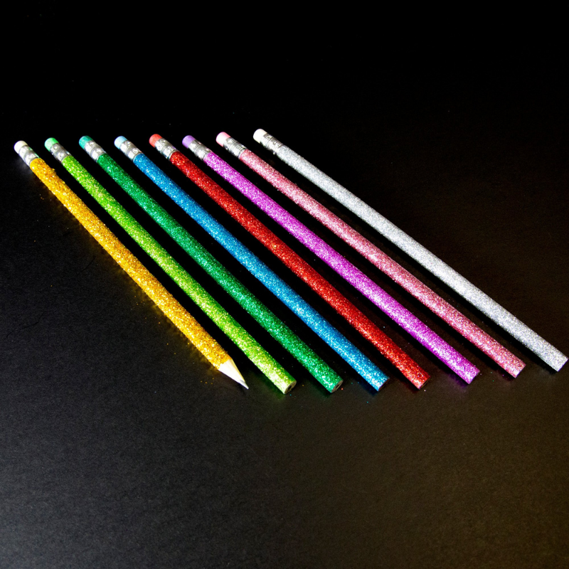 BAZIC Metallic Glitter Wood Pencil w/ Eraser (8/Pack)