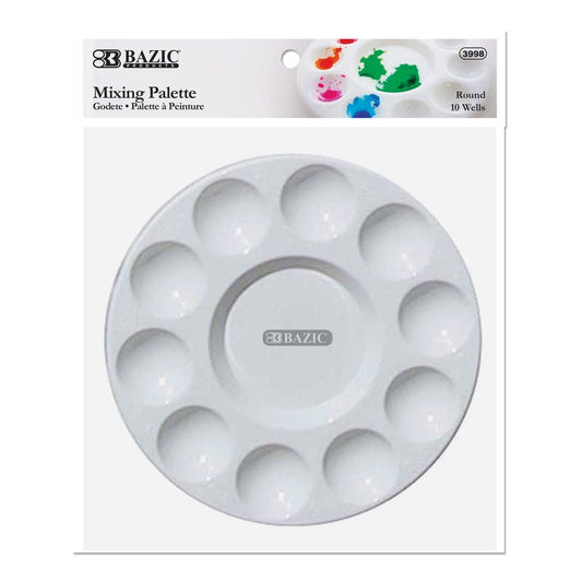 BAZIC 10 Well Round Mixing Paint Palette