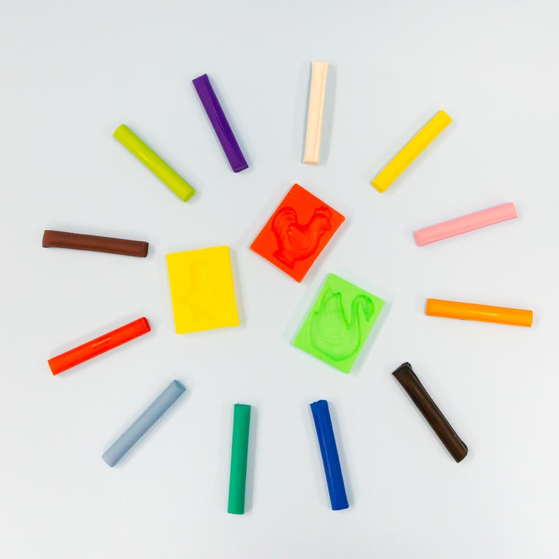 BAZIC 160g Modeling Clay Sticks w/ 3 Molding Tray (12 Colours/Pack)