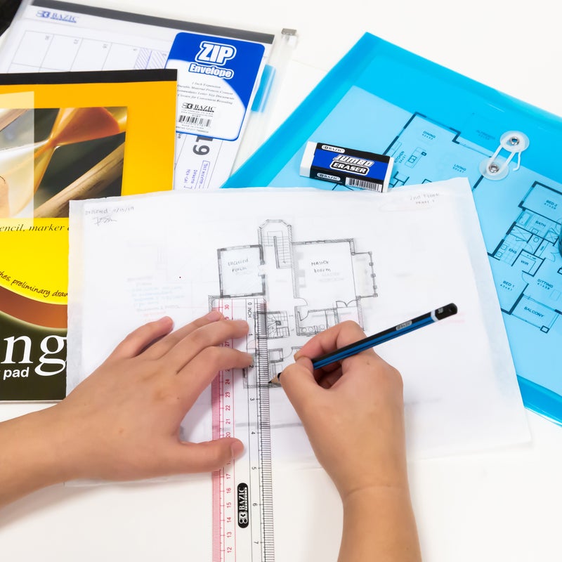 BAZIC 12" / 30cm Claro Transparent Plastic Ruler