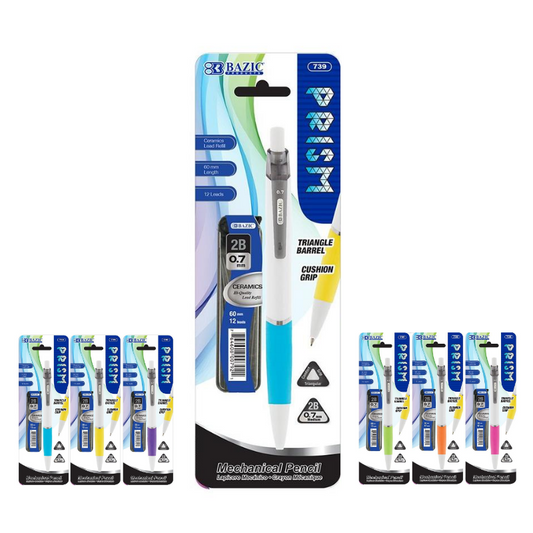 BAZIC Prism 0.7mm Mechanical Pencil w/ Ceramic High-Quality Lead