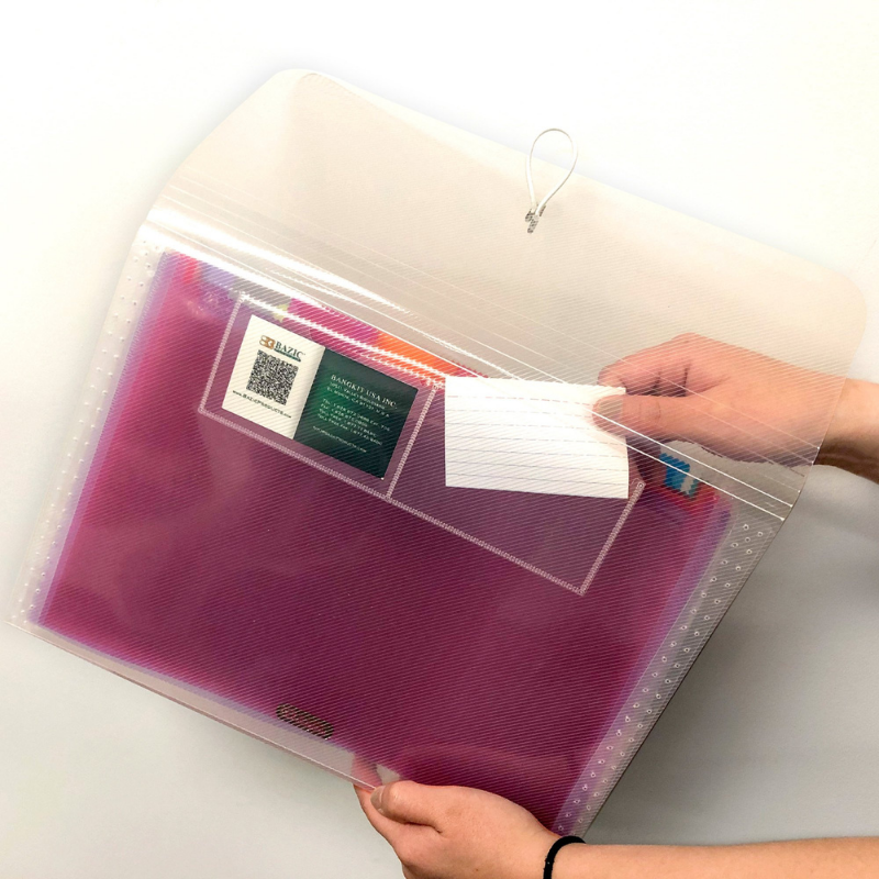 BAZIC Rainbow 7-Pocket Letter Size Poly Expanding File