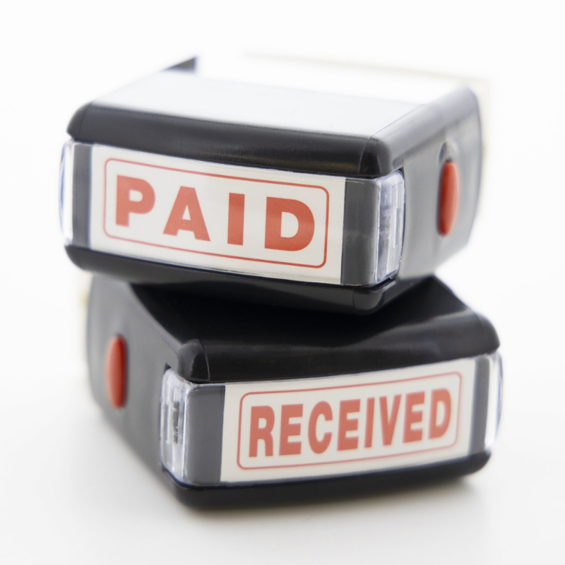 BAZIC Received Self Inking Rubber Stamp (Red Ink)