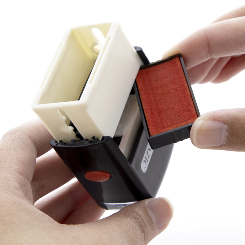 BAZIC Received Self Inking Rubber Stamp (Red Ink)