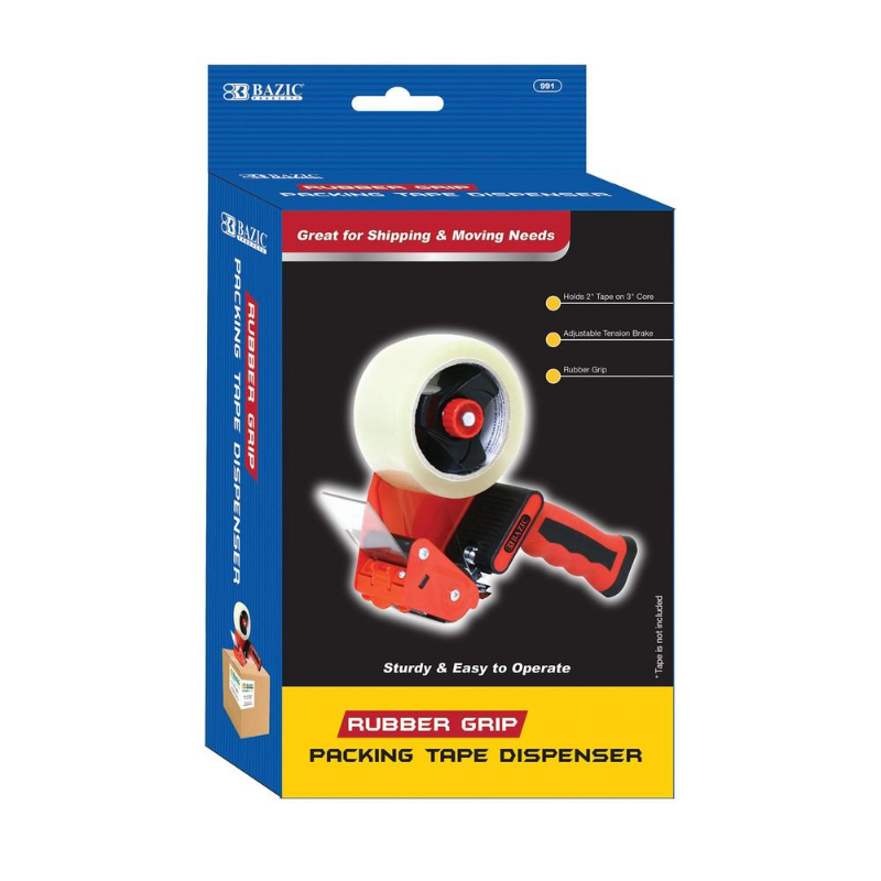 BAZIC Rubber Grip Premium Comfort Packing Tape Dispenser