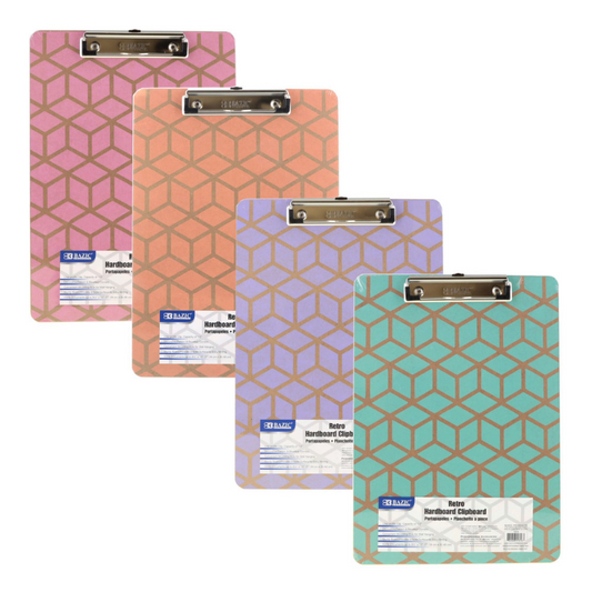 BAZIC Standard Size Retro Hardboard Clipboard w/ Low Profile Clip - Honeycomb