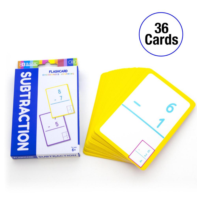 BAZIC Subtraction Flash Cards (36/Pack)