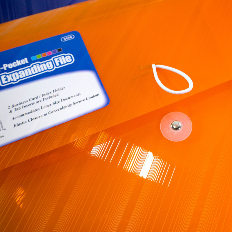 BAZIC Translucent 7-Pocket Letter Size Poly Expanding File