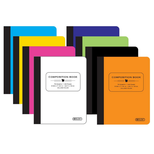 BAZIC College Ruled 70 Sheets Poly Cover Composition Book
