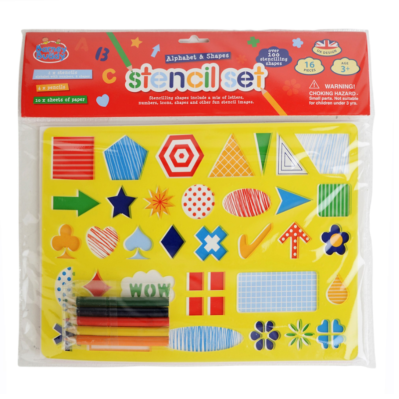 Buddy & Barney Stencil Set - Alphabet and Shapes