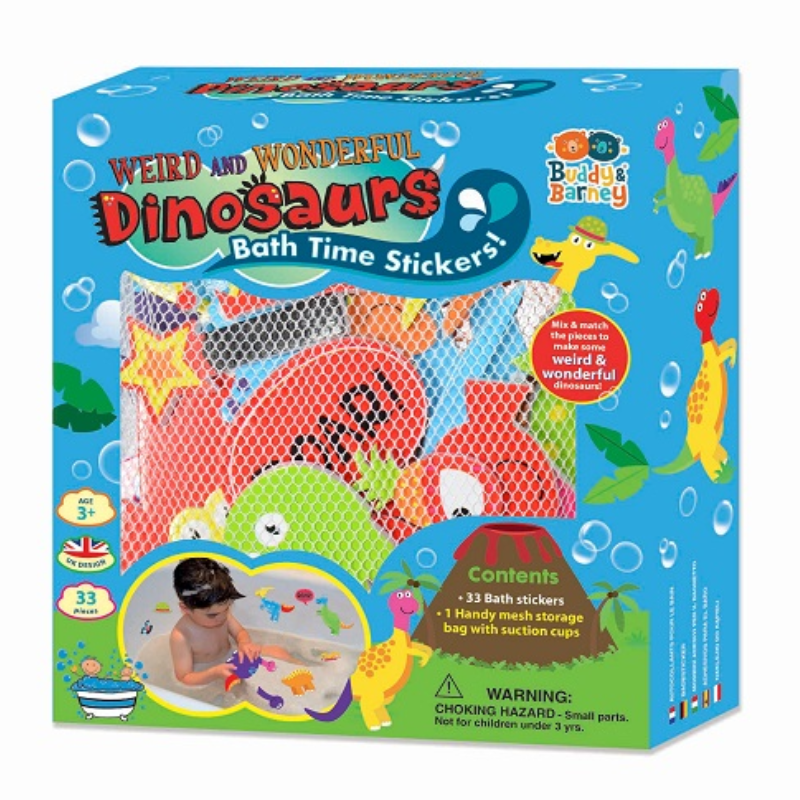 Buddy & Barney Bath Stickers - Weird & Wonderful Dinosaurs