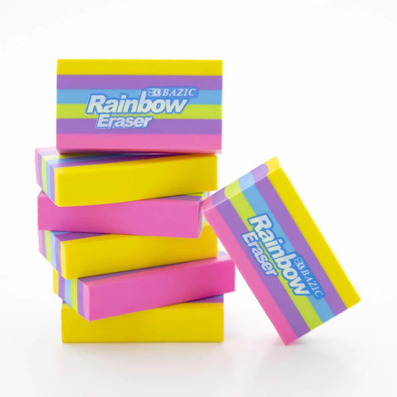 BAZIC Rainbow Eraser (4/Pack)