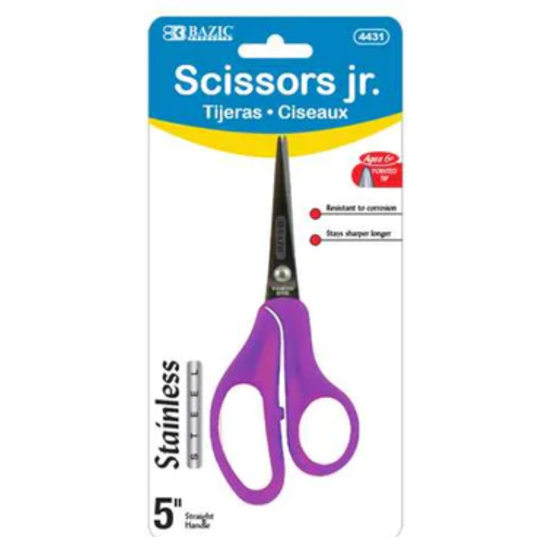 BAZIC 5" Pointed Tip School Scissors