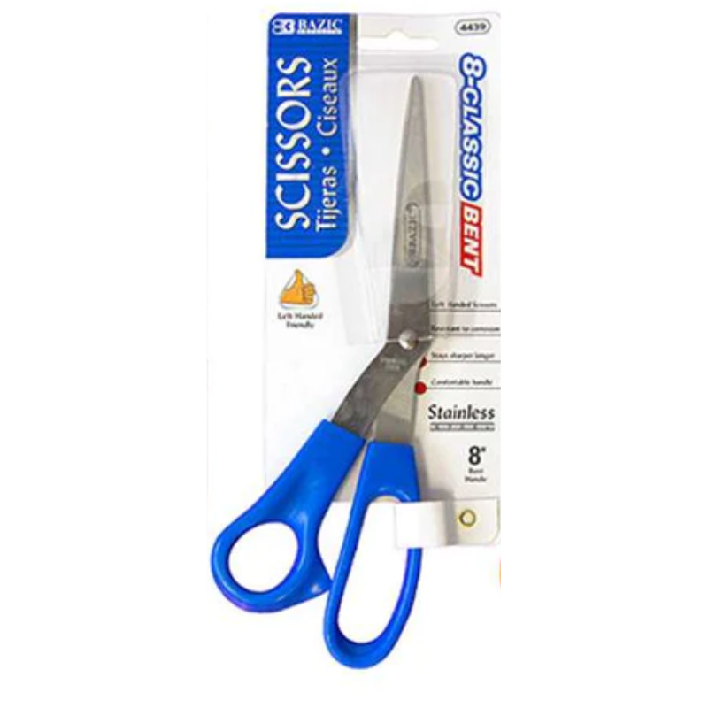 BAZIC 8" Left Handed Bent Office Scissors