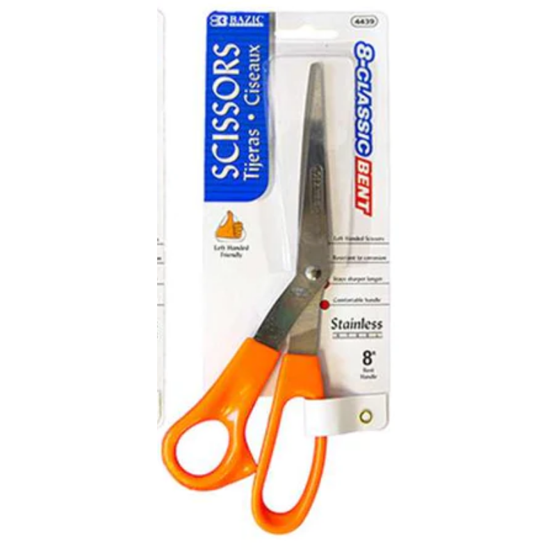 BAZIC 8" Left Handed Bent Office Scissors