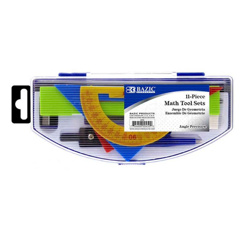 BAZIC 11pc Student Math Tool Set