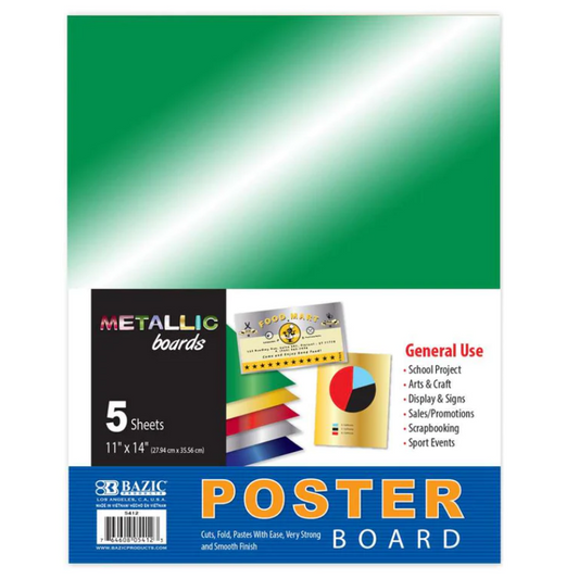 BAZIC 11" X 14" Metallic Poster Board (5/Pack)