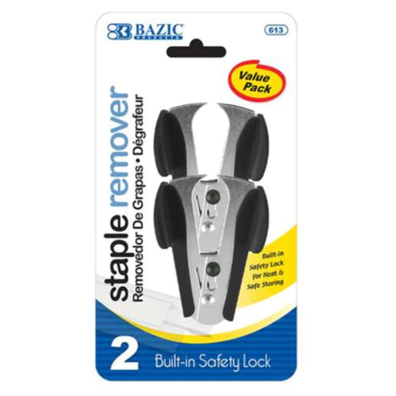 BAZIC Claw Style Staple Remover with Safety Lock (2/Pack)