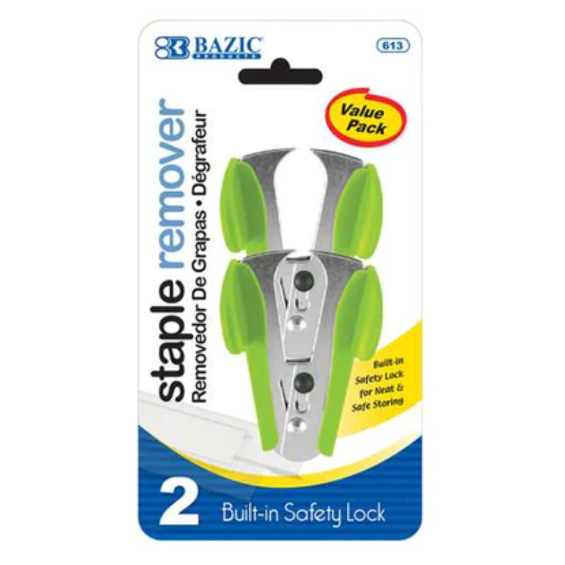 BAZIC Claw Style Staple Remover with Safety Lock (2/Pack)